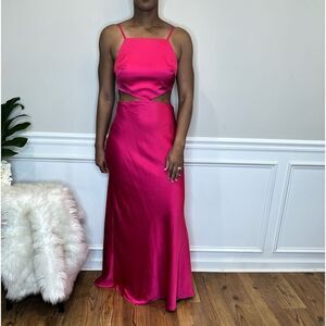 032 Free People X Fame and Partners Hot Pink Liv Maxi Dress
